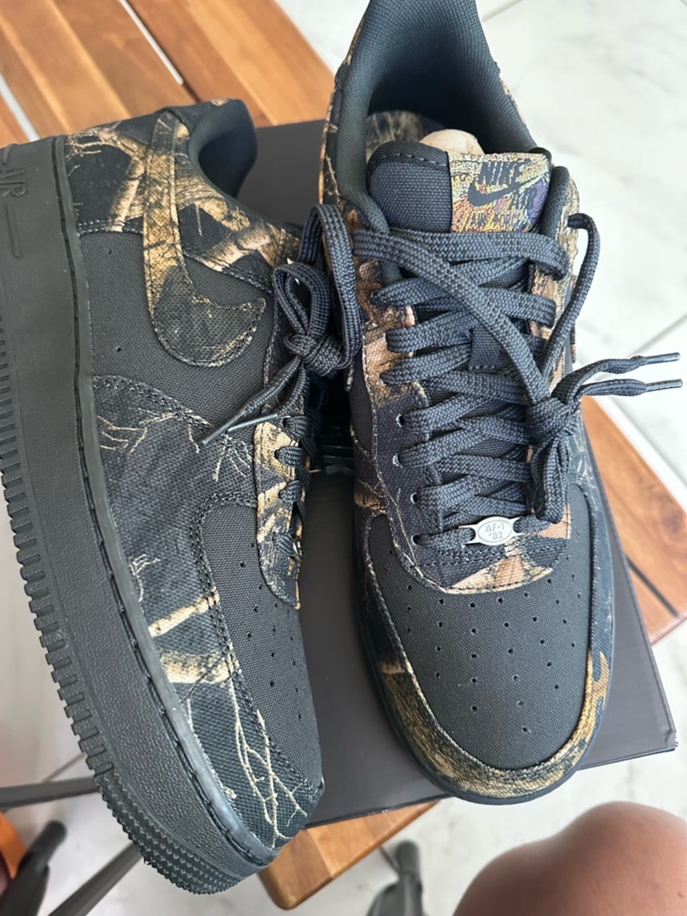 Nike Black with Brown Camo Air Force 1 Low - Picture 5 of 15